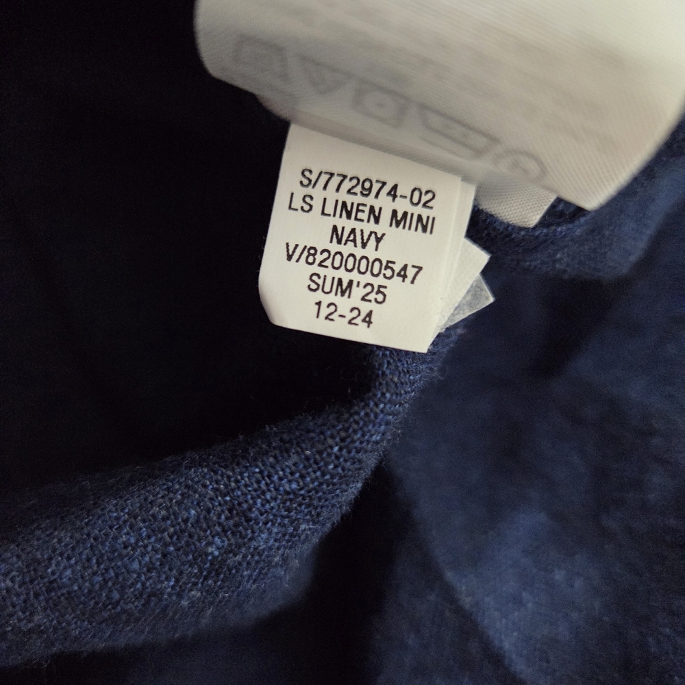 NWT Banana Republic Linen Blend Shirt Dress Navy Blue Mini Size Small - Picture 11 of 11